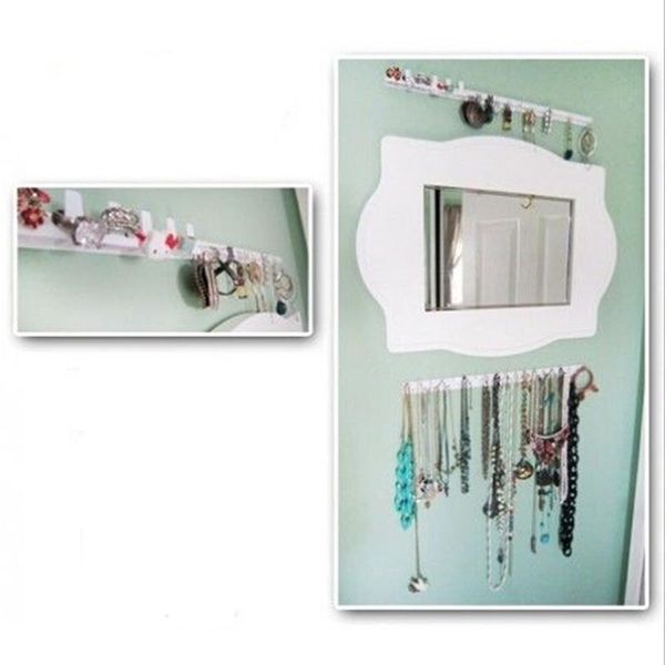 

jewelry display rack 9-in-1 organizer adhesive paste wall hanging necklace hanger hooks & rails