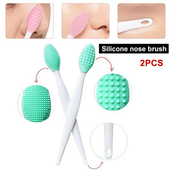 

eyelash curler 2pcs lip and nose scrub brush silicone exfoliating double-sided soft exfoliator scrubber tool sk88