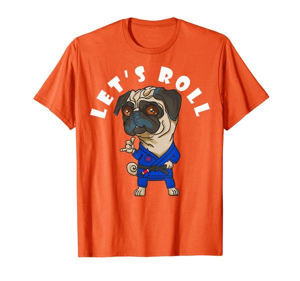 

bjj t-shirt - let's roll with bjj master french bull dog t-shirt, White;black