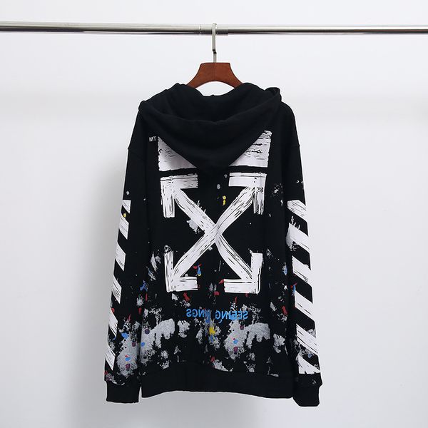 

splashing fireworks off ink style graffiti zipper hoodie european large loose men's and women's, Black