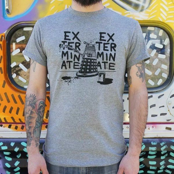

paint exterminate t-shirt | mens short sleeve graphic t-shirt, White;black