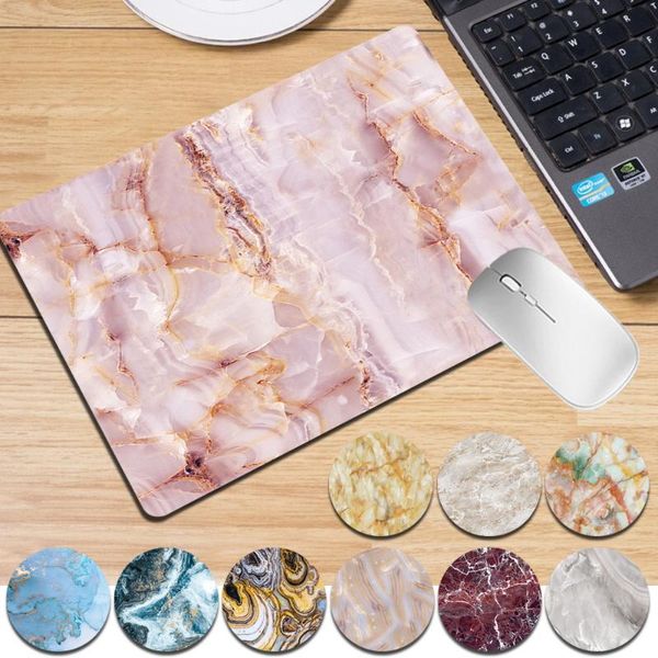 

mouse pads & wrist rests small gaming mousepad waterproof pad pu leather marble pattern mat for pc/lapportable computer