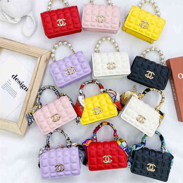 

pu handbag purse girls crossbody bag one-shoulder bag fashion summer foreign small square bags baby pearl pocket wallet g70f8my, Black