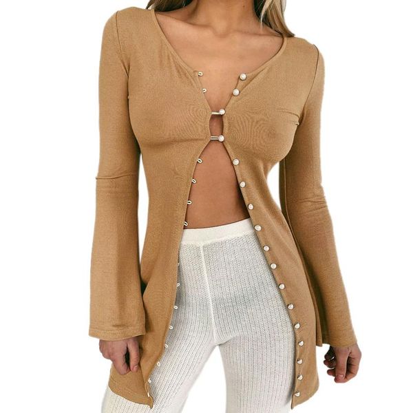 

women's jackets autumn winter knitted long coat women solid color casual womens o-neck single-breated button slim sweater cardigan thin, Black;brown