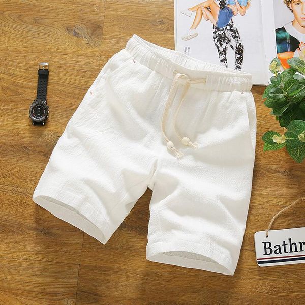 

shorts men summer beach fashion styles solid men's breathable cotton casual m-5xl, White;black