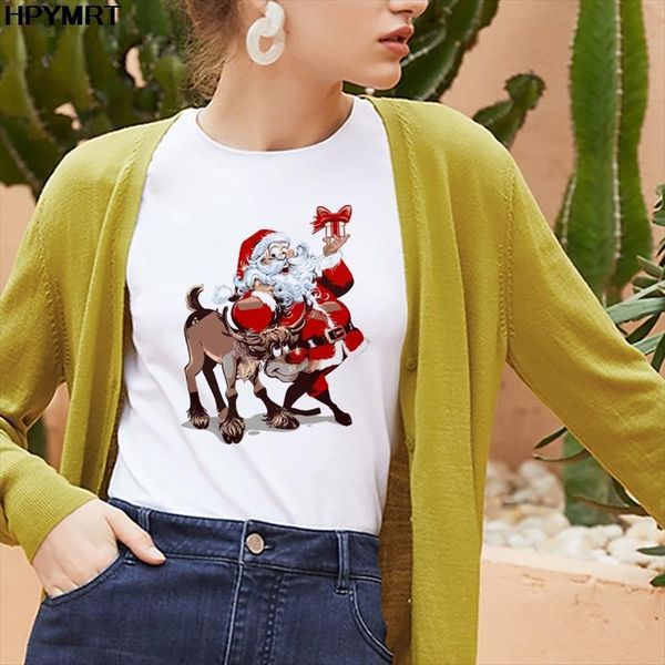 

merry christmas and women men fashion graphic cute santa claus tee kawaii hipster, White;black