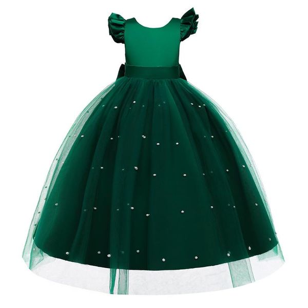 

girl's dresses cap sleeves ballgown flower girls for wedding pearls green first communion special occasion, Red;yellow