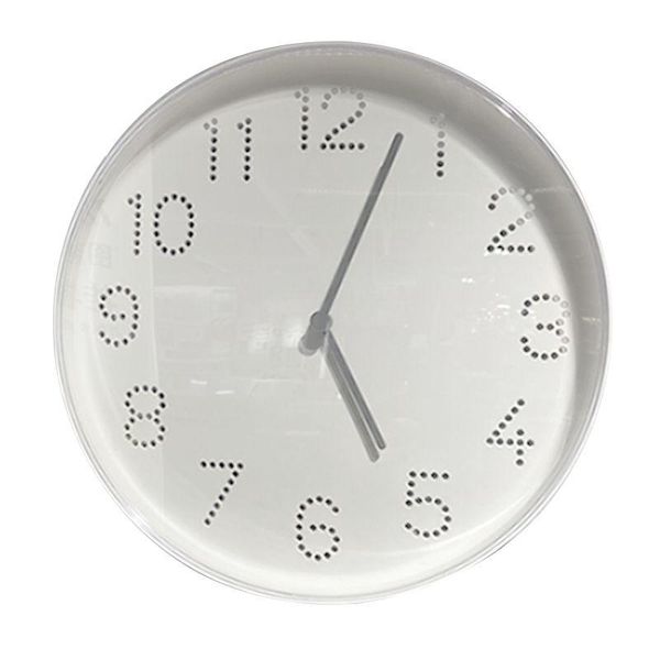 

modern white wall clock simple round digital silent quartz living room relogio de parede home decor dj60wc clocks