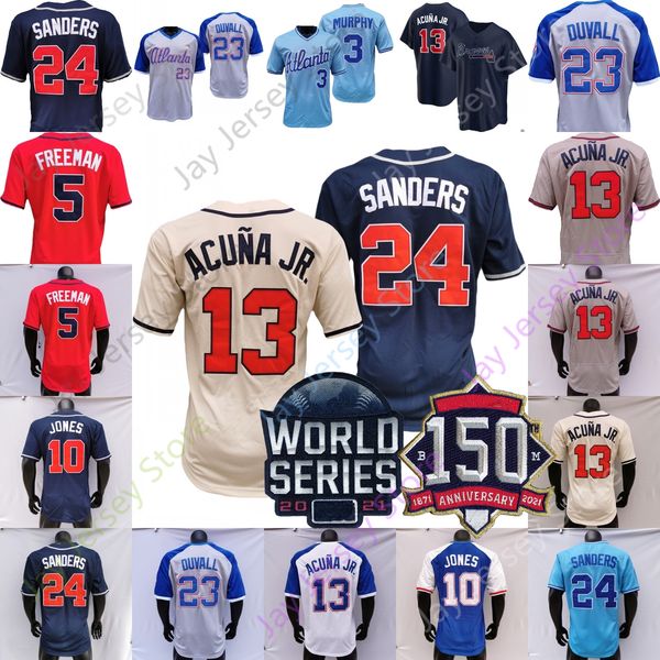 

2021 ws world series baseball jersey travis d'arnaud ehire adrianza orlando arcia adam duvall heredia eddie rosario will smith ian ande, Blue;black
