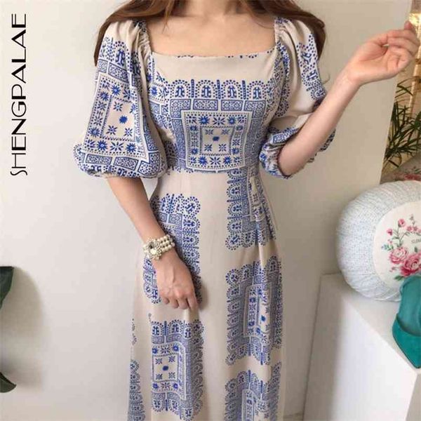 

summer women vintage loose high waist slim was thin elegant square collar hir color maxi dress female za4705 210427, Black;gray