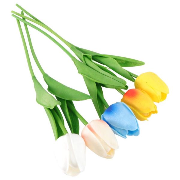 

decorative flowers & wreaths 5pcs fake tulips deskflower ornament artificial wedding (mixed color)