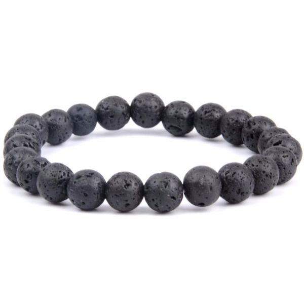 

beaded, strands natural stone bead lava bracelets & bangles men women bracelet jewelry friendship pulseira handmade bileklik bijoux wholesal, Black