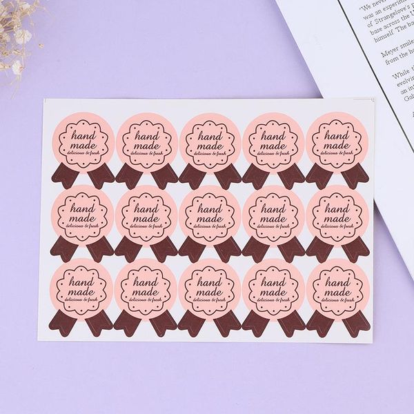 

gift wrap 75pcs "hand made" bow tie diy packaging seals sealing sticker label