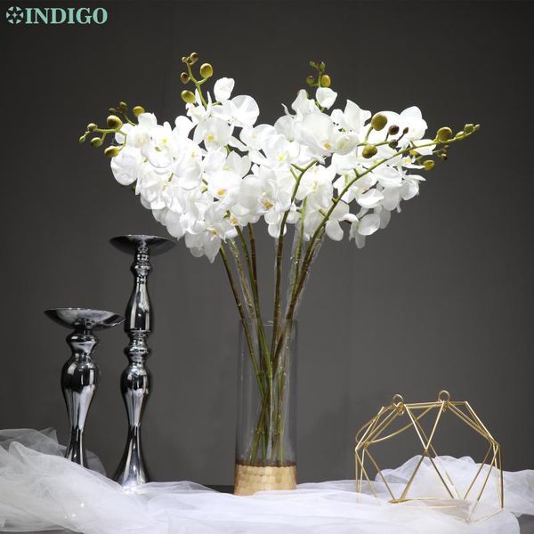 

- 9pcs white orchid flower real touch phalaenopsis latex wedding party el butterfly interior trim decorative flowers & wreaths