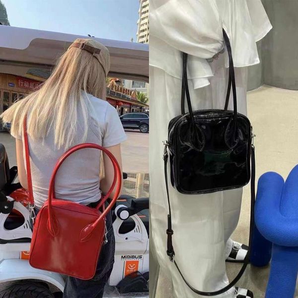 

evening bags firmranch japan simple bright patent leather women's square handbag solid color shoulder crossbody classic bag hob