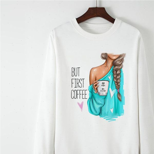 

womens sweatshirt cute super mom blue but first coffee hip hop loose hoodie fashion tracksuit jumper jacket, Black