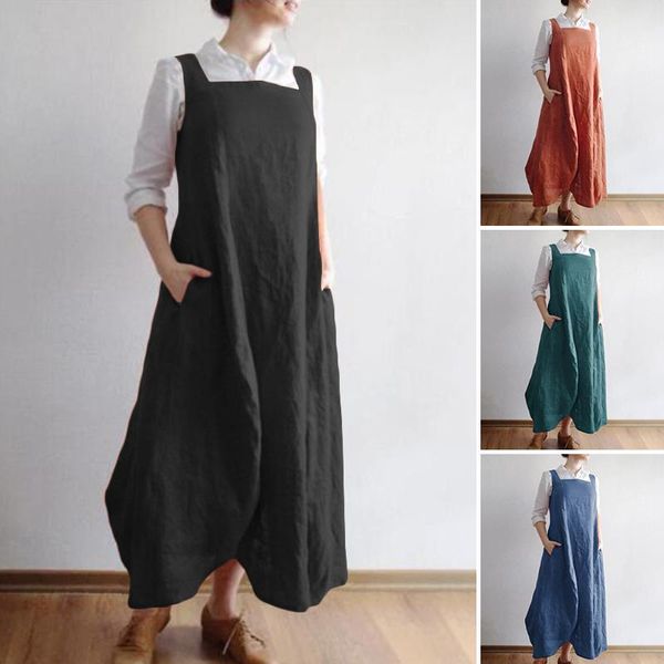 

women's asymmetrical sundress fashion suspender vestidos summer maxi dress casual cotton female solid robe oversized dresses, Black;gray