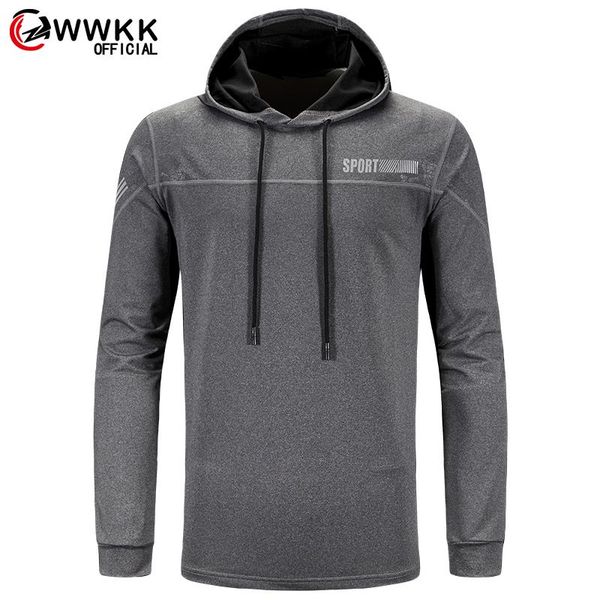

spring running long sleeve hooded t-shirt men sweater summer casual fitness training breathable loose sports jerseys, Black;blue