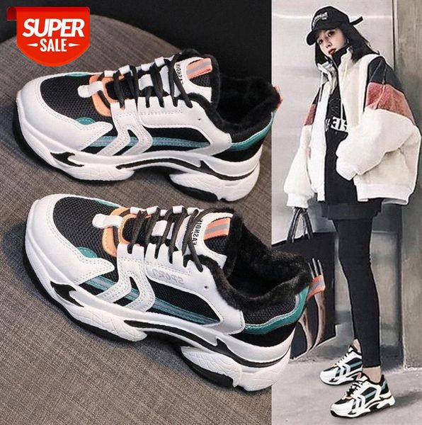 

daddy shoes women's plus velvet sports and leisure thick-soled height-increasing #723f