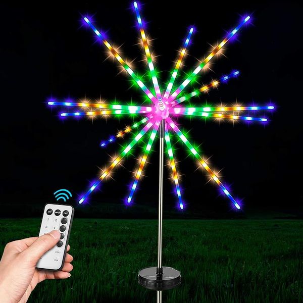 

solar lamps 112led 8mode timing fireworks light outdoor/indoor waterproof decorate copper wirelamp string for christmas party garden