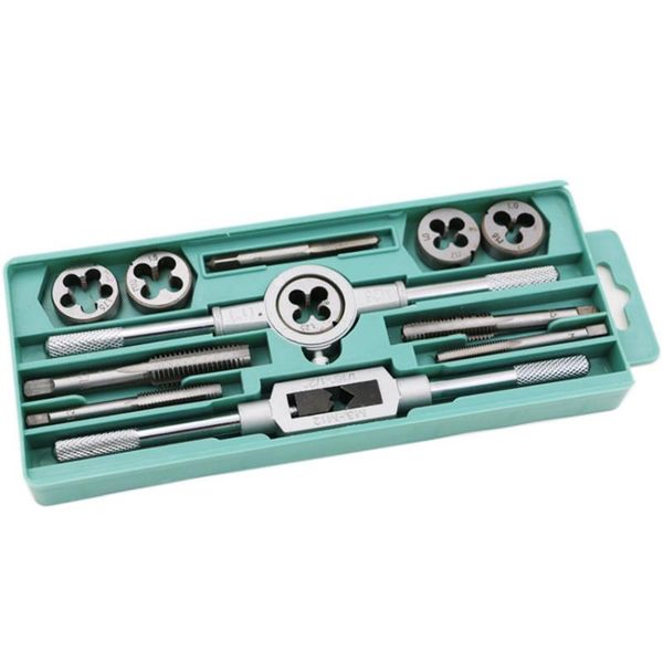

pcs/set alloy steel tap and die set metric & wrench thread tools titanium plating/ silver hand tapping hardware