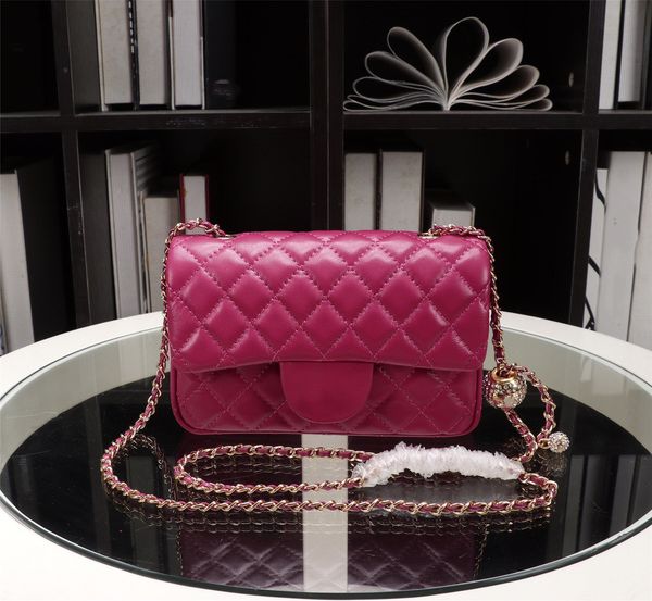 

fashion ladies designer handbag high-quality luxury bags famous brand pink black white genuine leather chain diagonal shoulder bag large cap