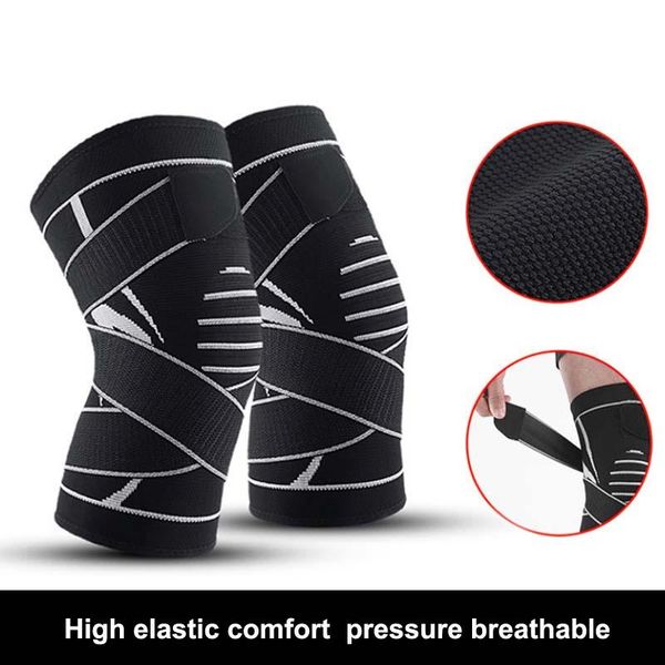 

elbow & knee pads outdoor sports basketball climbing protection upgrade bandage pressurized riding knitted pad protective gear, Black;gray