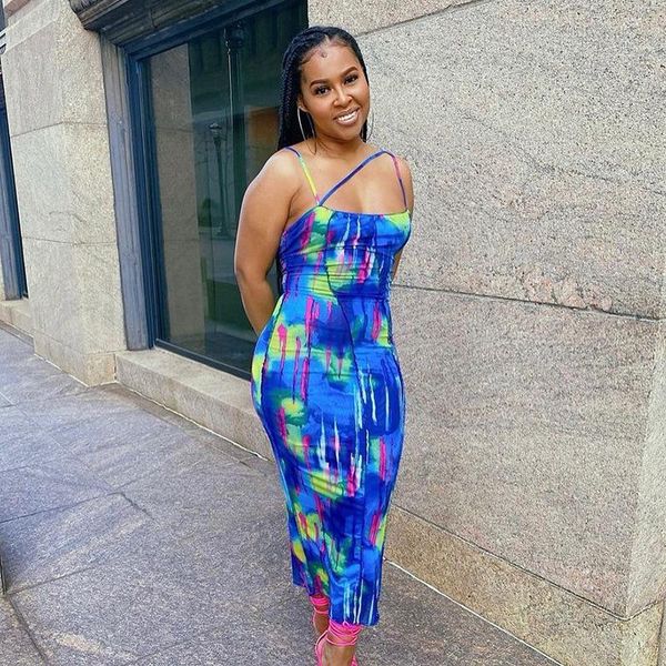 

casual dresses women dress fashion summer sleeveless printed bodycon slim beach pencil sundress 2021 female clothing streetwear, Black;gray