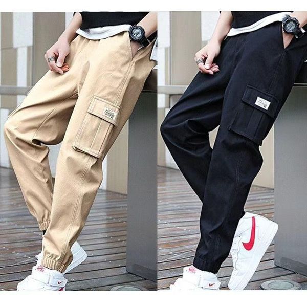 

men's pants icclek casual trousers autumn loose large size overalls mens clothing joggers men, Black