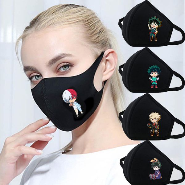 

cloth fashion mask men and women sunscreen dust proof warm cotton my hero college printed