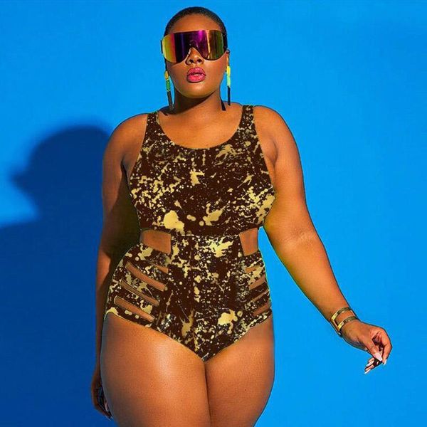 

one-piece suits high waist strap swimsuit bikini women solid hollow swimwear bodysuit fashion beach wear bathing suit xl-4xl