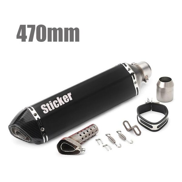 

38-51mm motorcycle exhaust muffler pipe moto dirt bike scooter 310mm 370mm 470mm universal for nmax cb400 er6n gy6 atv system