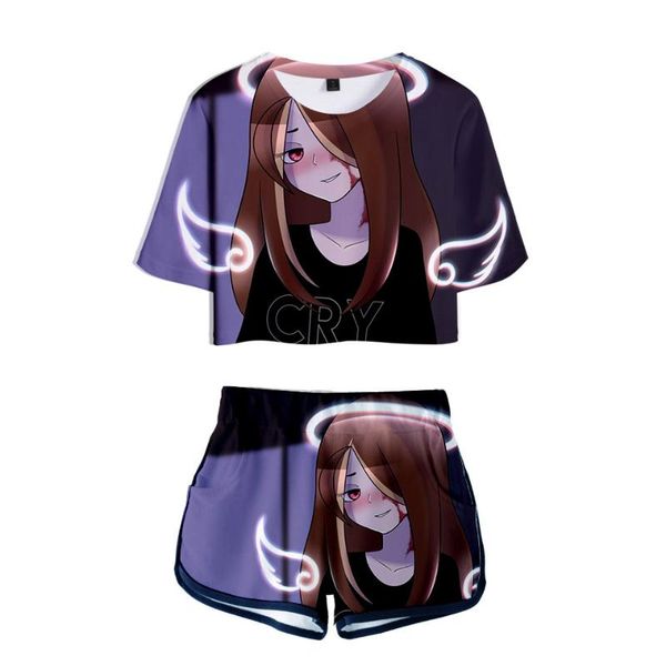 

men's t-shirts trendy cool cry baby melanie martinez dew navel sport girls short sleeve tracksuit two pieces sets 3d shorts pant, White;black