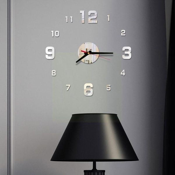 

wall clocks diy numbers acrylic mirror sticker clock home decor mural decals for kitchen living room w3k3