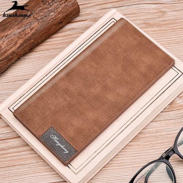 

wallets retro hasp man wallet thin long carteira masculina couro vintage clutch male forever young purse men's geldbeutel herren, Red;black