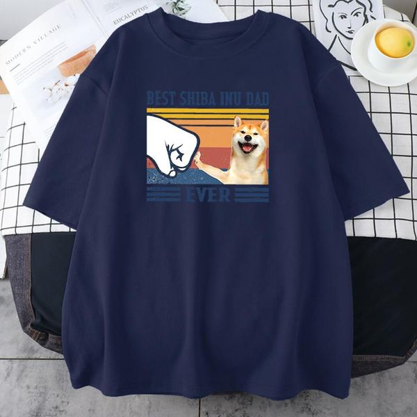 

women's t-shirt the shiba inu and human fist printing woman retro loose t shirt creative cool harajuku o-neck t-shirts women, White