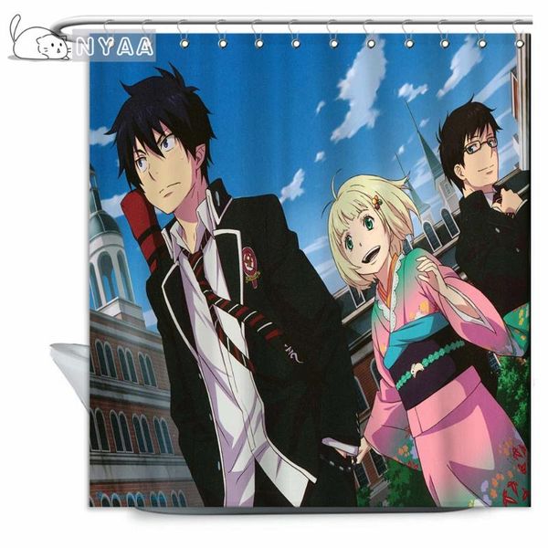 

blue exorcistÂ shower curtain polyester fabric 12 hooks for the bathroom waterproof mildew funny bath shower curtains