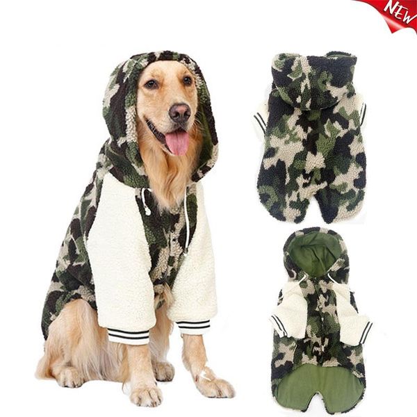 

large dogs clothes cotton warm with hooded wool golden dog casual autumn winter apparel