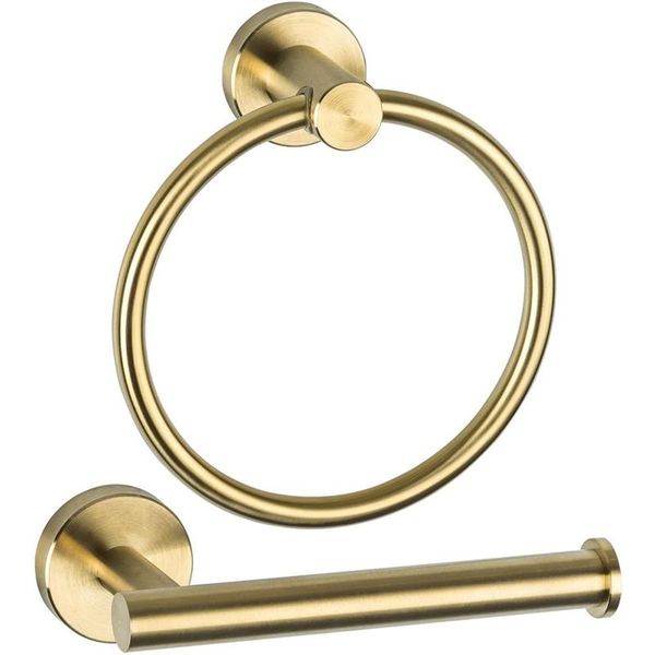 

kitchen storage & organization bathroom hardware accessories set brushed gold 2 piece stainless steel wall mounted hand towel ring toilet pa