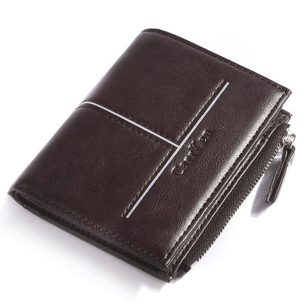 

wallets business men wallet brand double zipper&hasp design small male short card holder coin purse carteira, Red;black