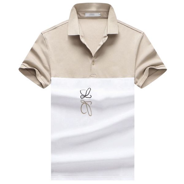 

men's wear designer polo shirt fashion black and white stand collar pullover cotton embroidery breathable, White;black
