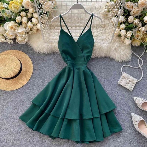 

boho v neck slim womens dresses spaghetti strap short ball gown tie summer party backless casual women beach holiday, Black;gray