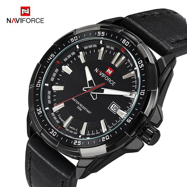

wristwatches 2021naviforce brand analog quartz watch men water ressistance fashion casual sports watches man leather strap, Slivery;brown