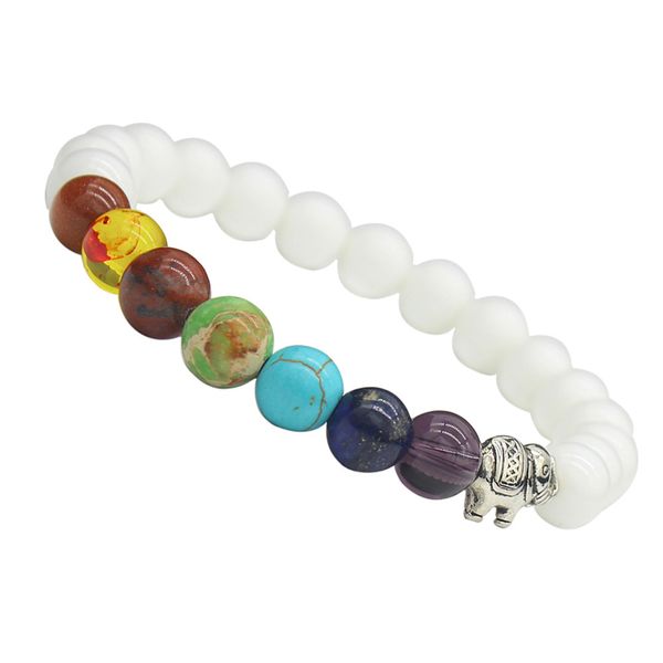 

70% off selling accessories 8mm seven chakras yoga elephant bracelet, Black