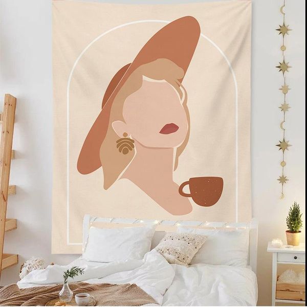 

tapestries nordic art wall hanging tapestry geometric women 3d printed home moon ins decor cloth mandala decoration
