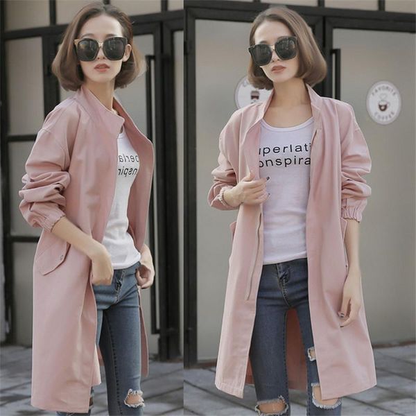 

women's jackets jacket for women spring autumn 2021 casual fashion solid zipper long sleeve windbreaker female loose coat outerwear, Black;brown