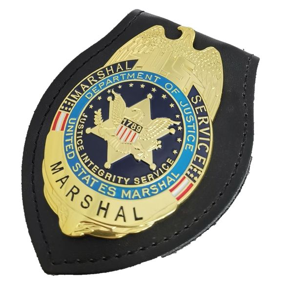 

multi functional men's wallet bag decorate marshal metal badge 1:1, Brown;gray