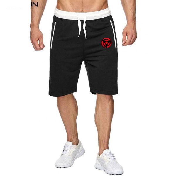 

men's summer casual shorts men straight male fashion cotton beach short pants naruto bead print, White;black