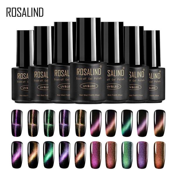 

nail gel rosalind cat eye polish 7ml for manicure primer permanent uv art coat varnish, Red;pink