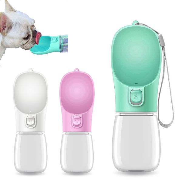 550 ml aggiornamento cane da viaggio bottiglia d'acqua alimentatori a prova di perdite senza fuoriuscite guinzaglio abbeveratoio accessori per cuccioli bevendo animali domestici accessori dispenser ciotola portatile